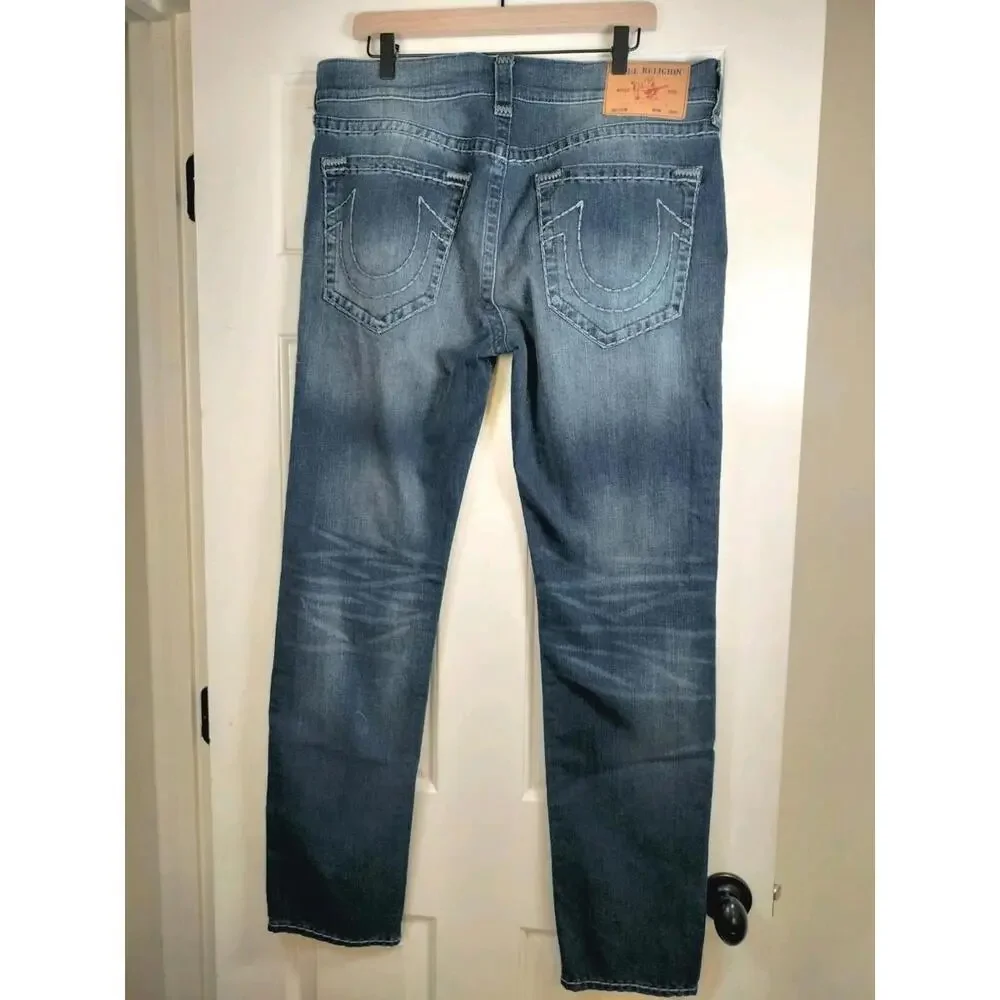 TRUE RELIGION Rocco‎ Relaxed Skinny Jeans Men’s 36x32 Dark Wash Standard